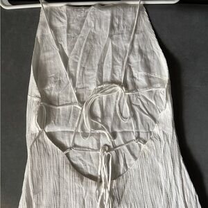 White backless mini dress